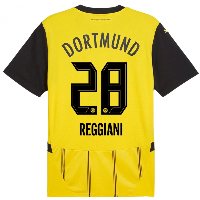 Danxen Uomo Maglia Luca Reggiani #28 Giallo Nero Kit Gara Home 2024/25 Maglietta