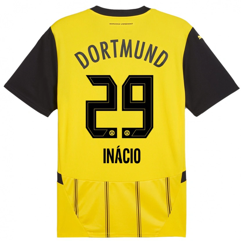 Danxen Uomo Maglia Samuele Inácio #29 Giallo Nero Kit Gara Home 2024/25 Maglietta
