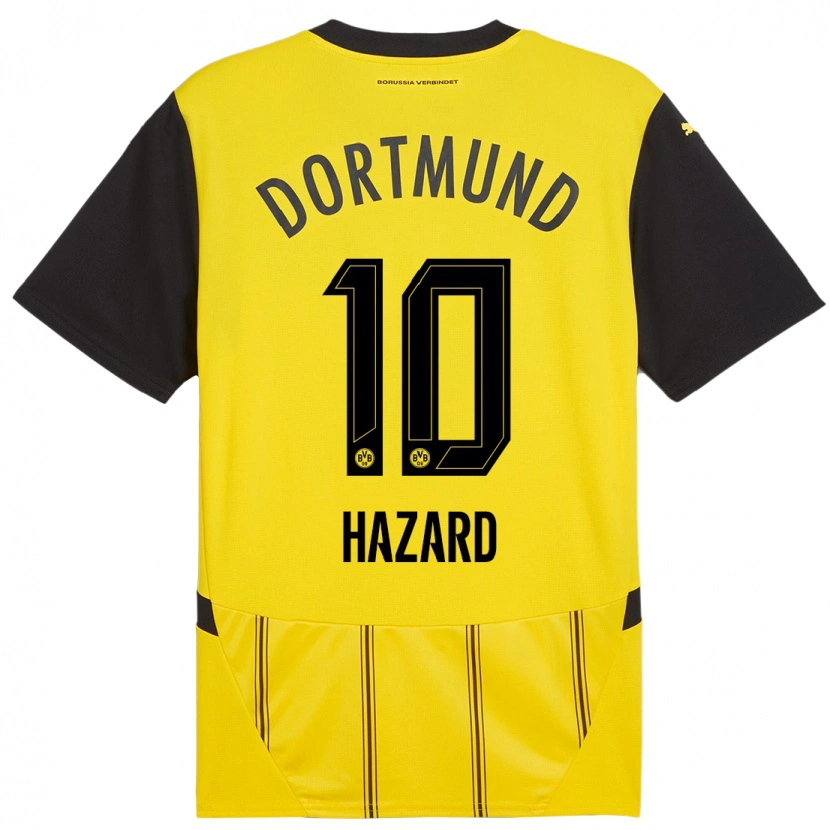 Danxen Uomo Maglia Thorgan Hazard #10 Giallo Nero Kit Gara Home 2024/25 Maglietta