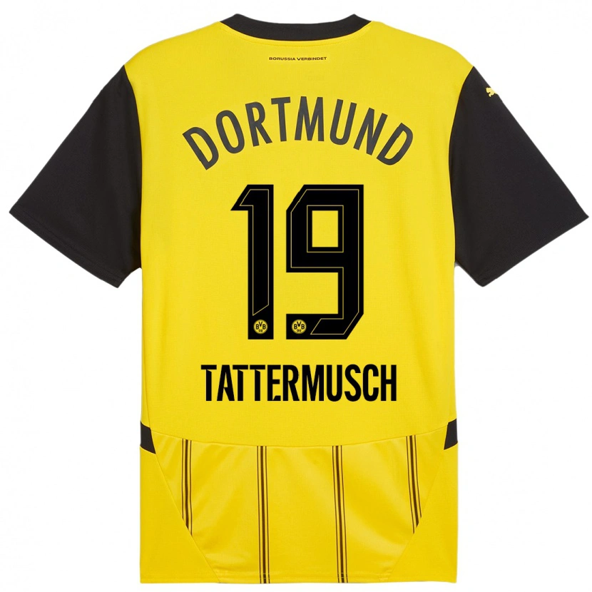 Danxen Uomo Maglia Ted Tattermusch #19 Giallo Nero Kit Gara Home 2024/25 Maglietta