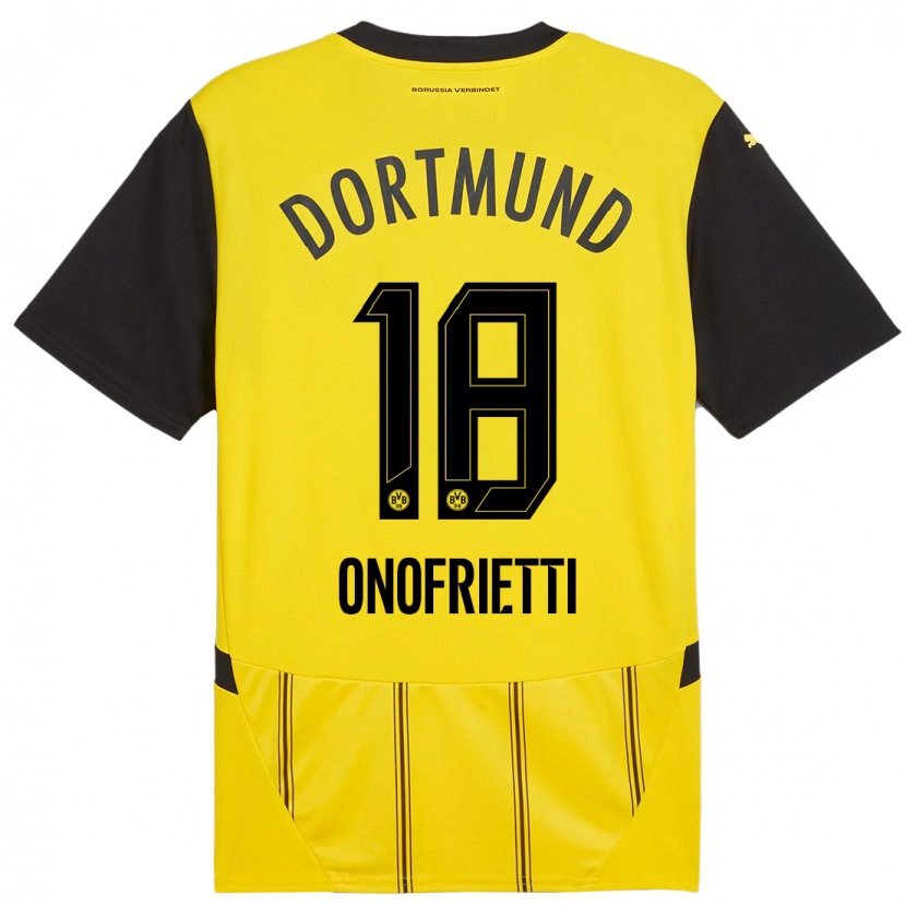 Danxen Uomo Maglia Vincenzo Onofrietti #18 Giallo Nero Kit Gara Home 2024/25 Maglietta