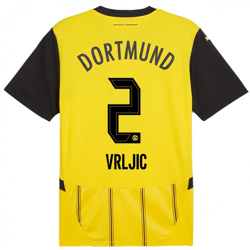 Danxen Uomo Maglia Daniel Vrljic #2 Giallo Nero Kit Gara Home 2024/25 Maglietta