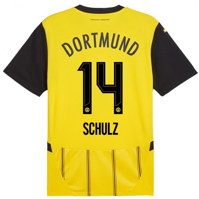 Danxen Uomo Maglia Nico Schulz #14 Giallo Nero Kit Gara Home 2024/25 Maglietta