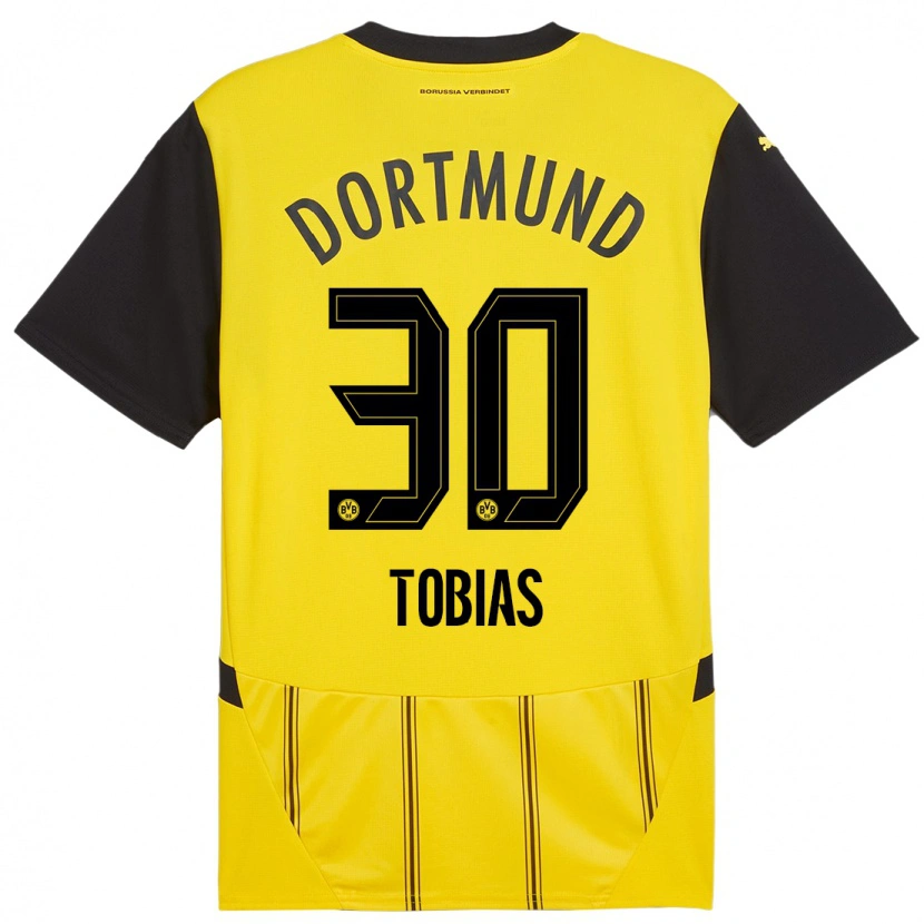 Danxen Uomo Maglia Vogt Tobias #30 Giallo Nero Kit Gara Home 2024/25 Maglietta