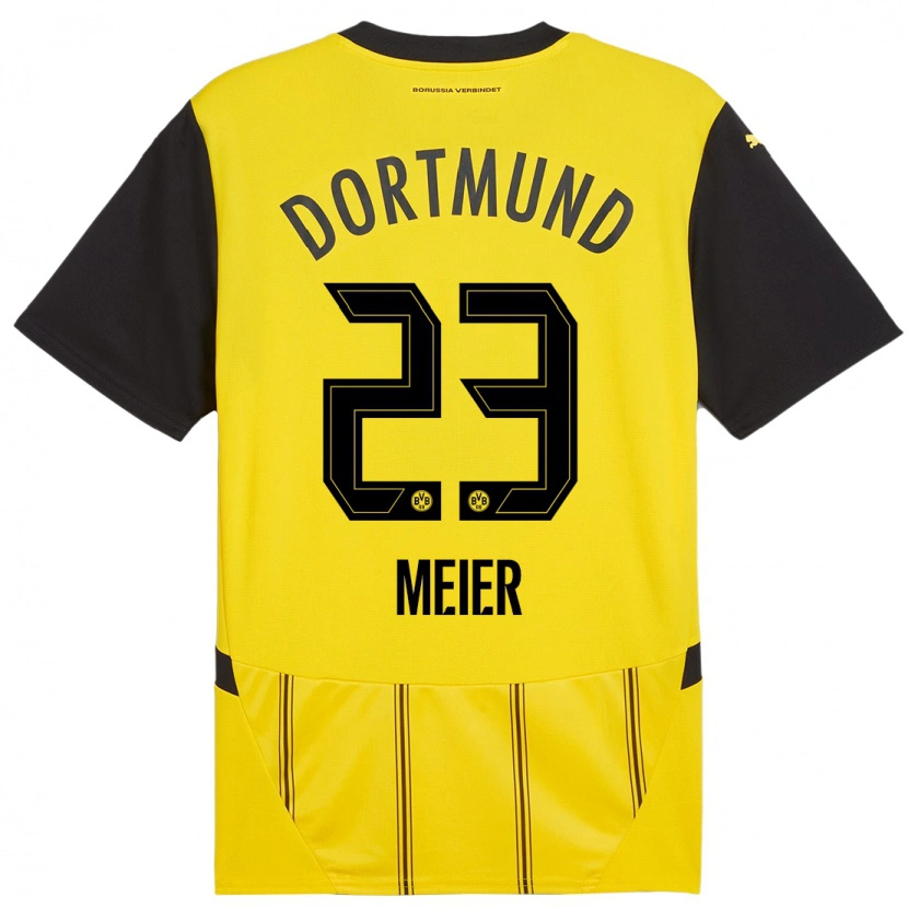 Danxen Uomo Maglia Maximilian Meier #23 Giallo Nero Kit Gara Home 2024/25 Maglietta