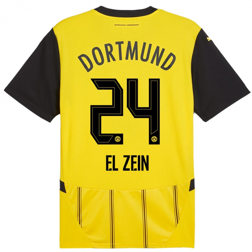 Danxen Uomo Maglia Abu-Bekir Omer El-Zein #24 Giallo Nero Kit Gara Home 2024/25 Maglietta