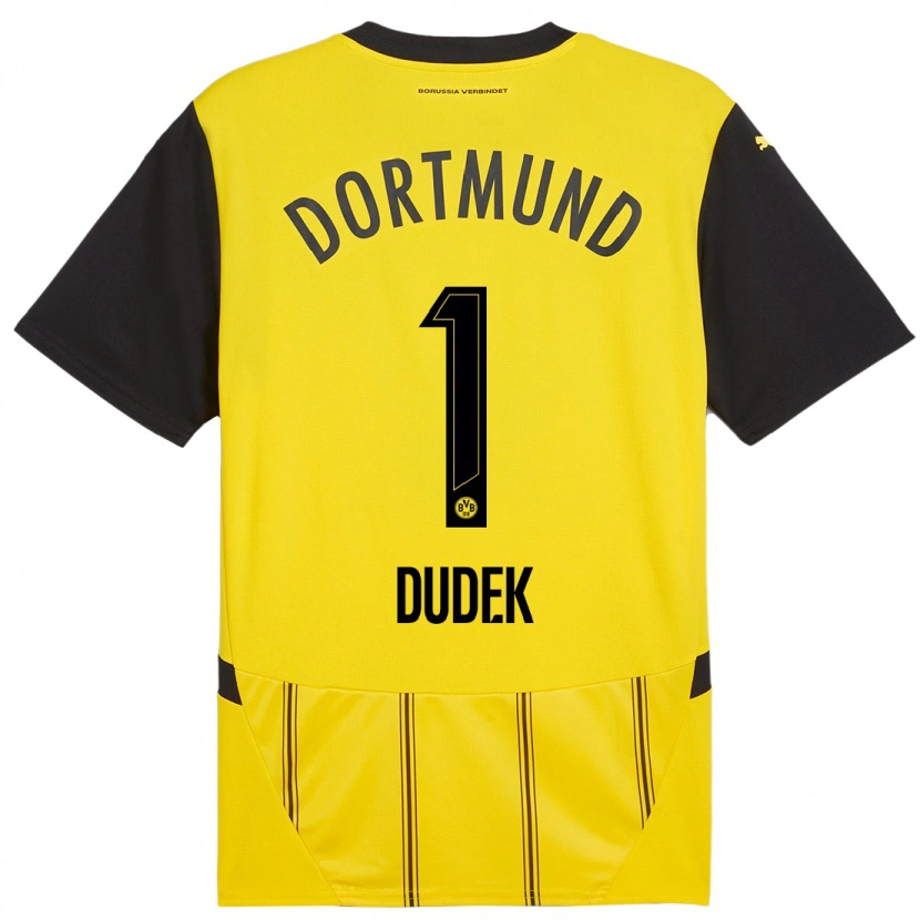 Danxen Uomo Maglia Daniel Dudek #1 Giallo Nero Kit Gara Home 2024/25 Maglietta