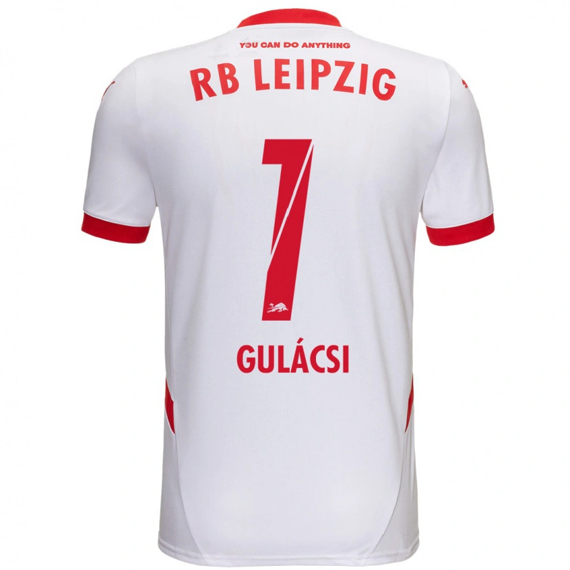 Danxen Uomo Maglia Péter Gulácsi #1 Bianco Rosso Kit Gara Home 2024/25 Maglietta