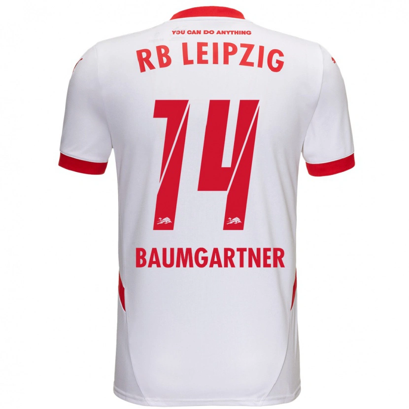 Danxen Uomo Maglia Christoph Baumgartner #14 Bianco Rosso Kit Gara Home 2024/25 Maglietta
