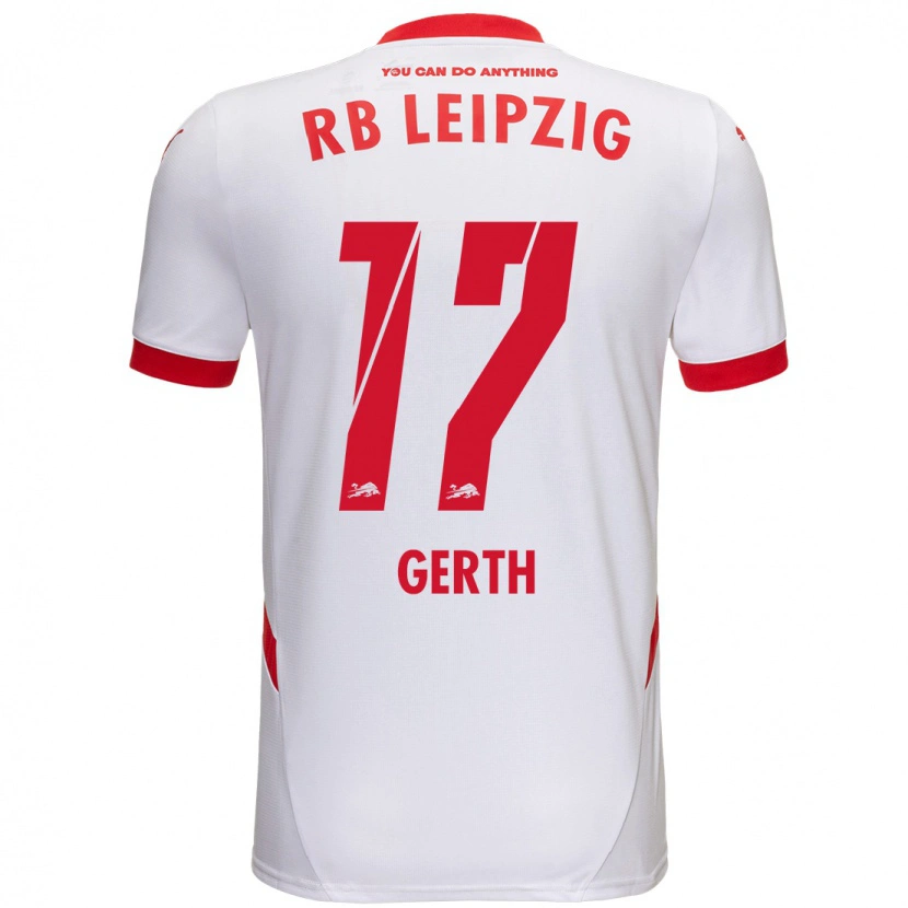 Danxen Uomo Maglia Amos Gerth #17 Bianco Rosso Kit Gara Home 2024/25 Maglietta