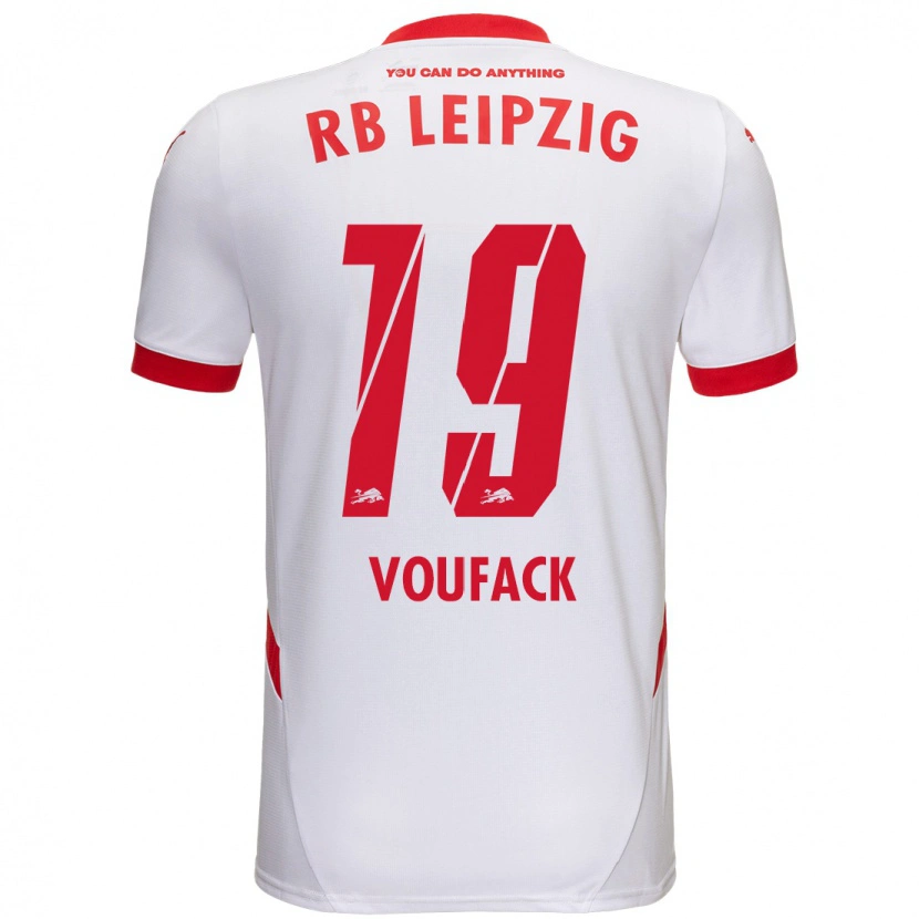 Danxen Uomo Maglia Lionel Voufack #19 Bianco Rosso Kit Gara Home 2024/25 Maglietta
