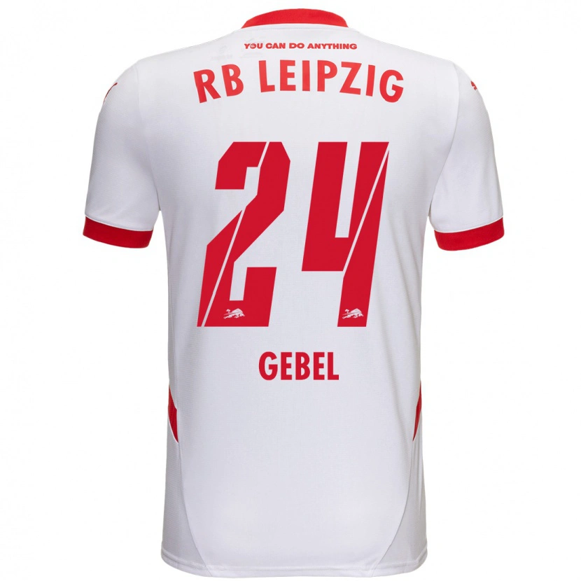 Danxen Uomo Maglia Viggo Gebel #24 Bianco Rosso Kit Gara Home 2024/25 Maglietta