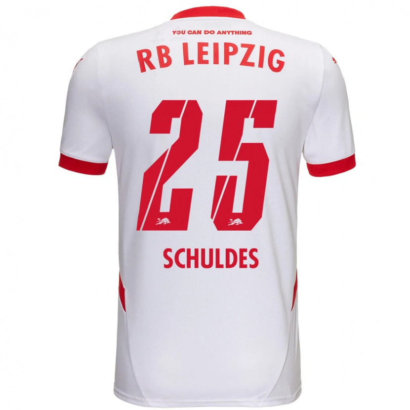 Danxen Uomo Maglia Jamie Schuldes #25 Bianco Rosso Kit Gara Home 2024/25 Maglietta