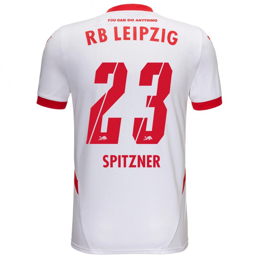 Danxen Uomo Maglia Kyra Spitzner #23 Bianco Rosso Kit Gara Home 2024/25 Maglietta