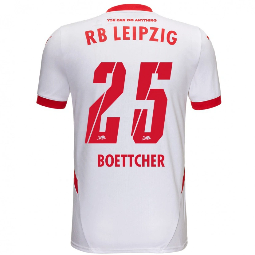 Danxen Uomo Maglia Eve Boettcher #25 Bianco Rosso Kit Gara Home 2024/25 Maglietta