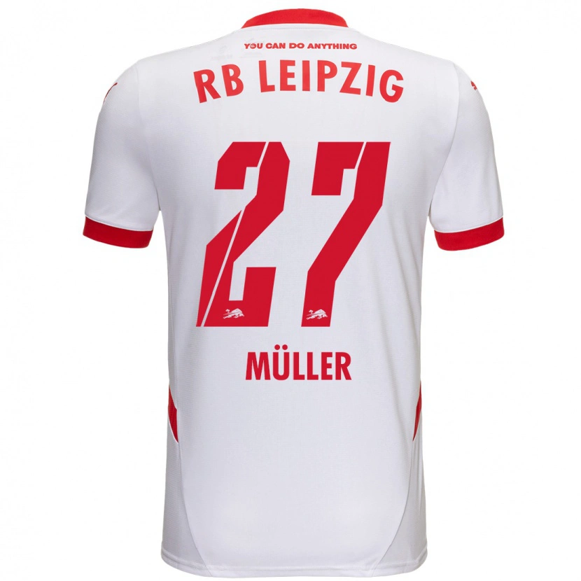 Danxen Uomo Maglia Marlene Müller #27 Bianco Rosso Kit Gara Home 2024/25 Maglietta