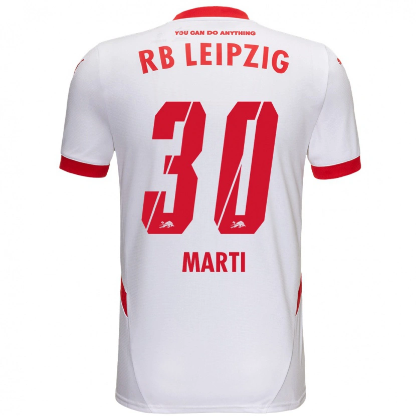 Danxen Uomo Maglia Lara Marti #30 Bianco Rosso Kit Gara Home 2024/25 Maglietta