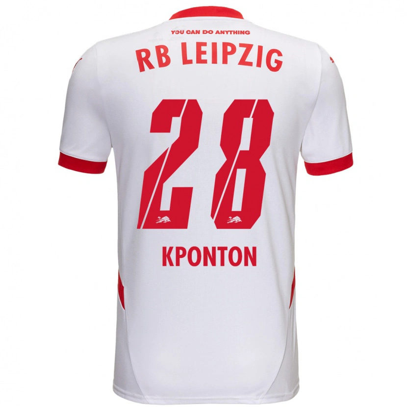 Danxen Uomo Maglia Marwan Kponton #28 Bianco Rosso Kit Gara Home 2024/25 Maglietta