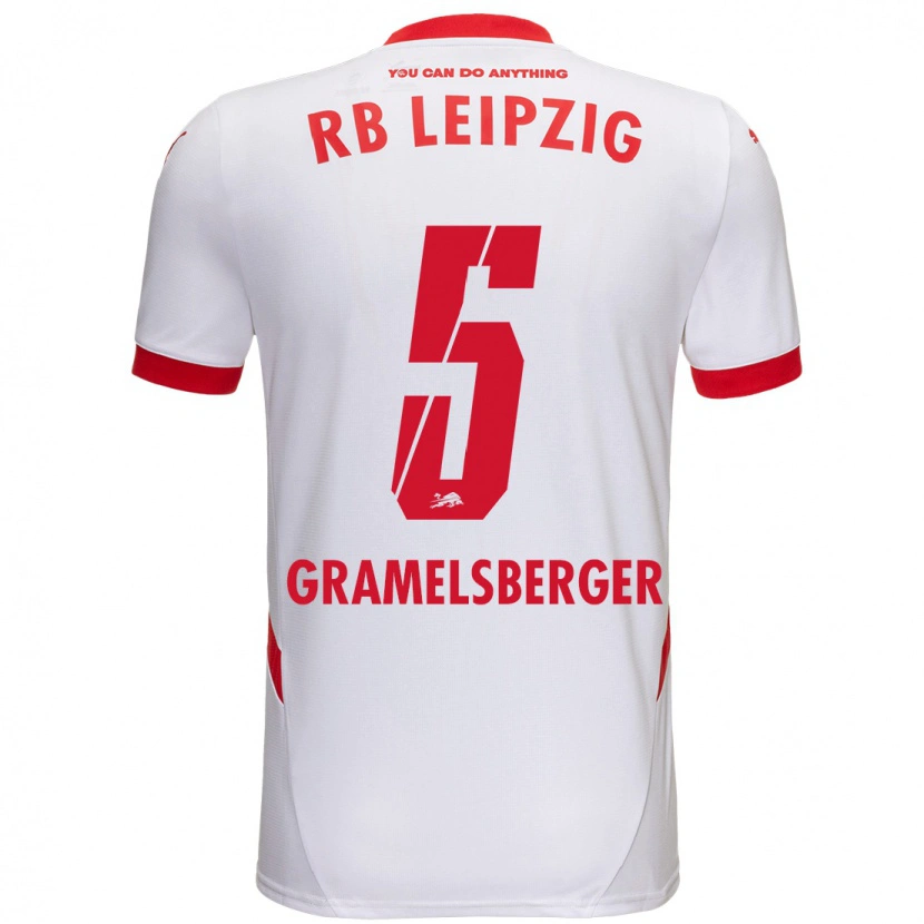 Danxen Uomo Maglia Lennert Gramelsberger #5 Bianco Rosso Kit Gara Home 2024/25 Maglietta