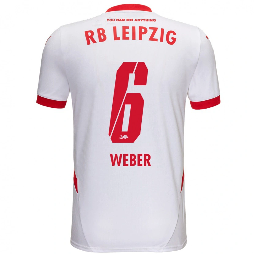 Danxen Uomo Maglia Samuel Weber #6 Bianco Rosso Kit Gara Home 2024/25 Maglietta
