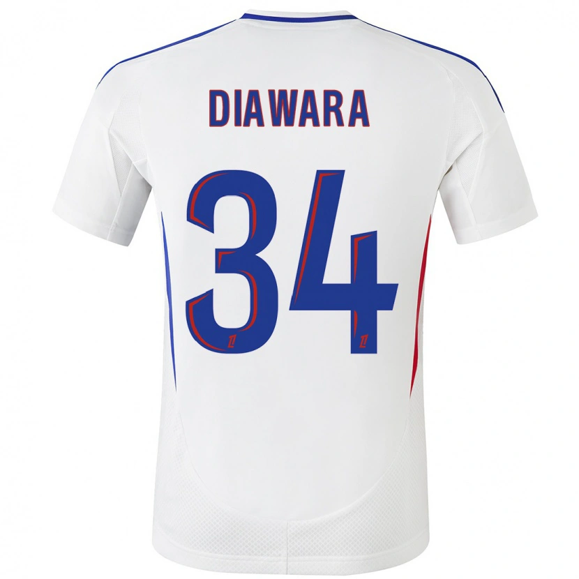 Danxen Uomo Maglia Mahamadou Diawara #34 Bianco Blu Kit Gara Home 2024/25 Maglietta