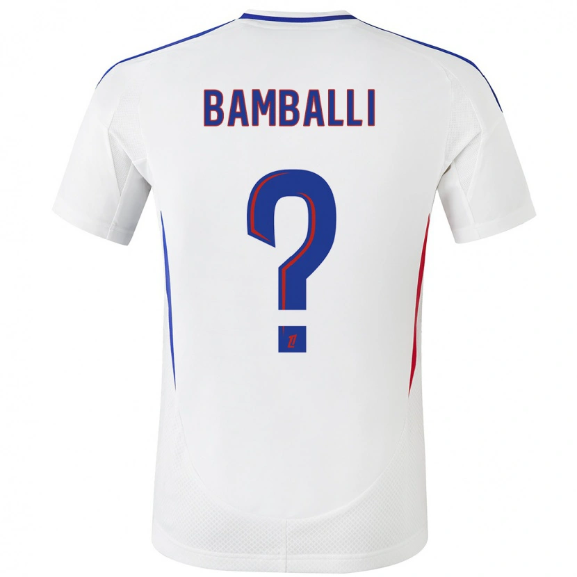 Danxen Uomo Maglia Léo Bamballi #0 Bianco Blu Kit Gara Home 2024/25 Maglietta