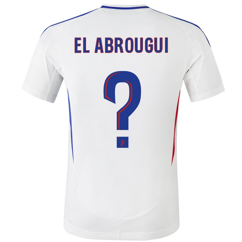 Danxen Uomo Maglia Wassim El Abrougui #0 Bianco Blu Kit Gara Home 2024/25 Maglietta