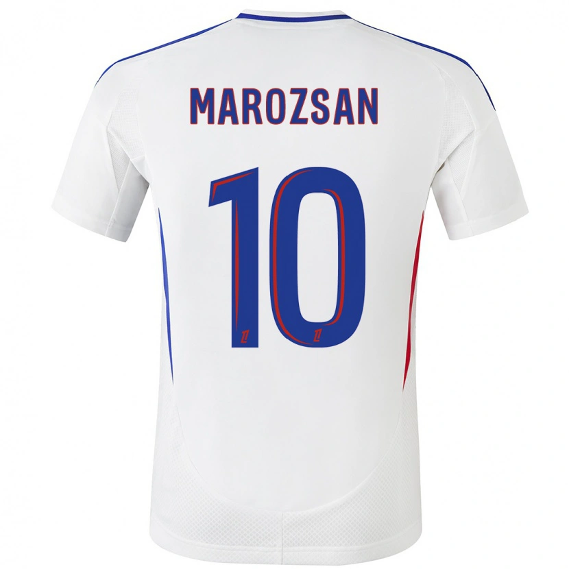 Danxen Uomo Maglia Dzsenifer Marozsán #10 Bianco Blu Kit Gara Home 2024/25 Maglietta