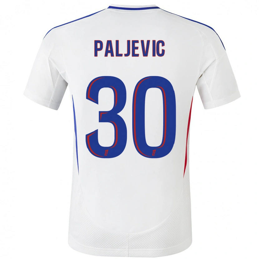 Danxen Uomo Maglia Alyssia Paljevic #30 Bianco Blu Kit Gara Home 2024/25 Maglietta