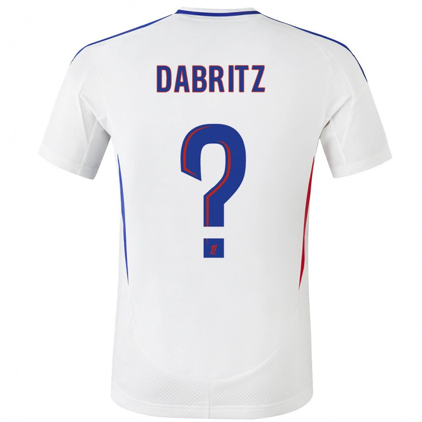 Danxen Uomo Maglia Sara Dabritz #0 Bianco Blu Kit Gara Home 2024/25 Maglietta