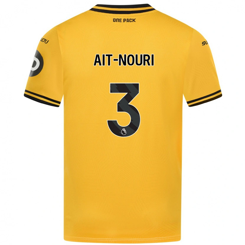 Danxen Uomo Maglia Rayan Aït-Nouri #3 Giallo Kit Gara Home 2024/25 Maglietta