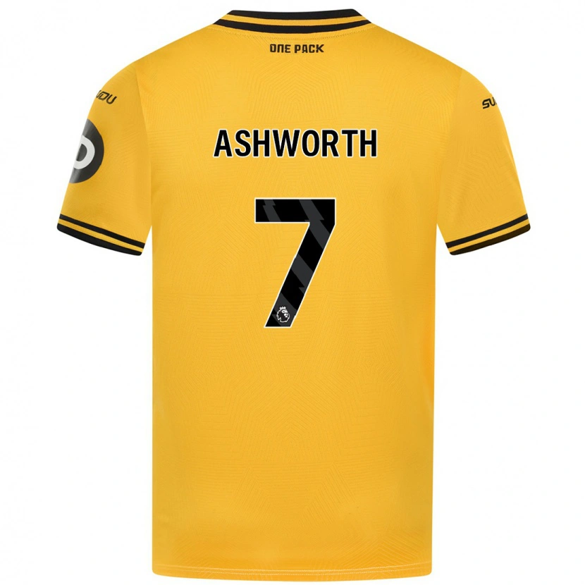 Danxen Uomo Maglia Finn Ashworth #7 Giallo Kit Gara Home 2024/25 Maglietta