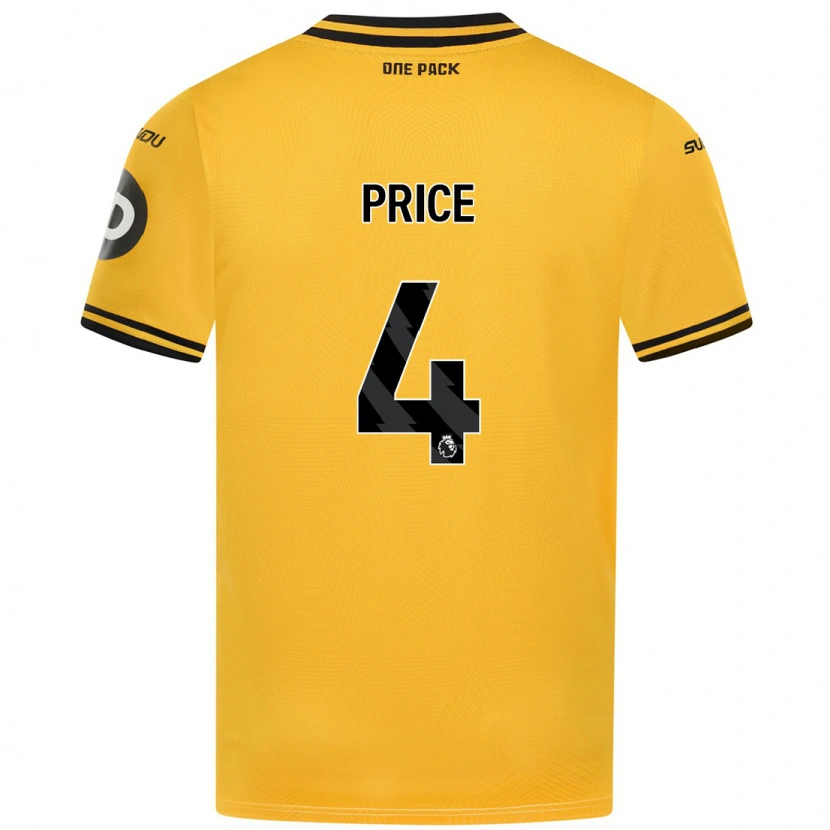 Danxen Uomo Maglia Anna Price #4 Giallo Kit Gara Home 2024/25 Maglietta
