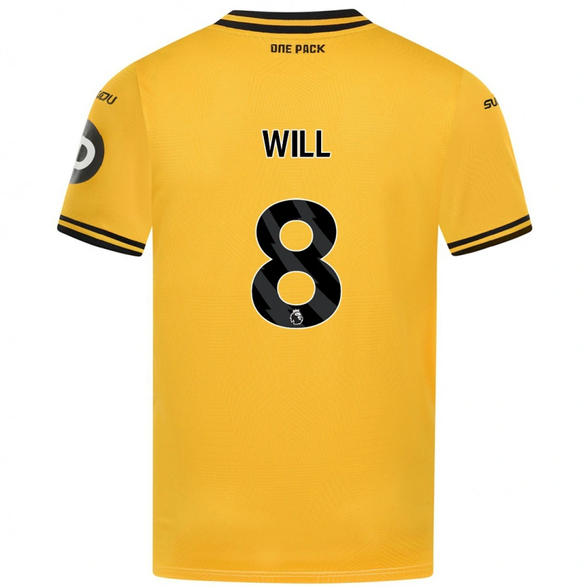 Danxen Uomo Maglia Merrick Will #8 Giallo Kit Gara Home 2024/25 Maglietta