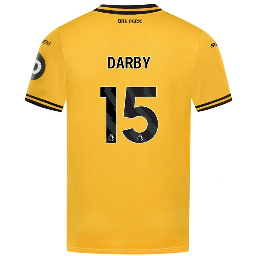 Danxen Uomo Maglia Kelly Darby #15 Giallo Kit Gara Home 2024/25 Maglietta