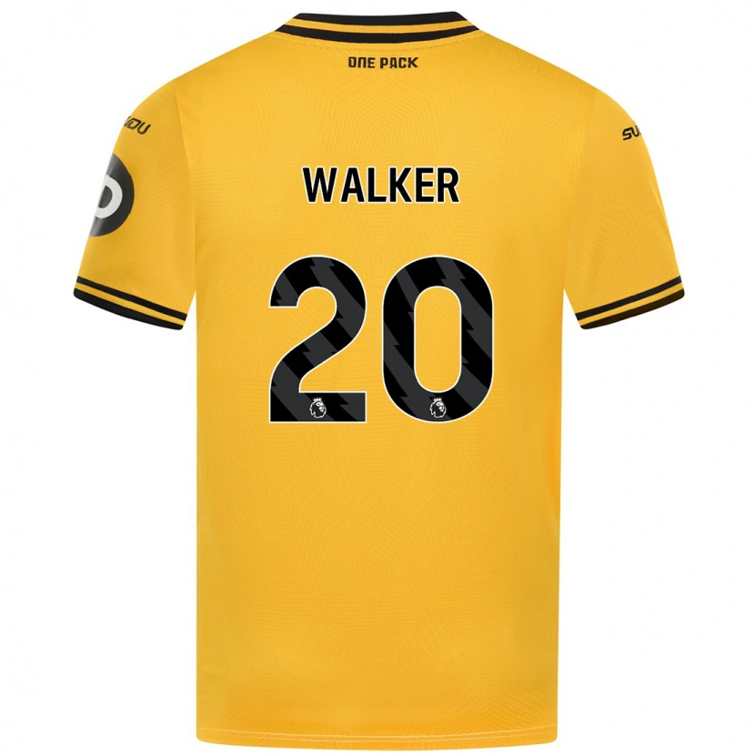Danxen Uomo Maglia Lowri Walker #20 Giallo Kit Gara Home 2024/25 Maglietta