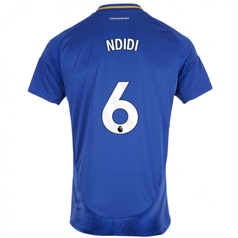 Danxen Uomo Maglia Wilfred Ndidi #6 Blu Bianco Kit Gara Home 2024/25 Maglietta