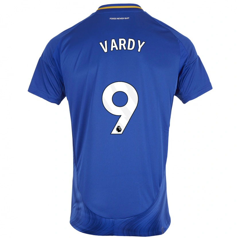 Danxen Uomo Maglia Jamie Vardy #9 Blu Bianco Kit Gara Home 2024/25 Maglietta