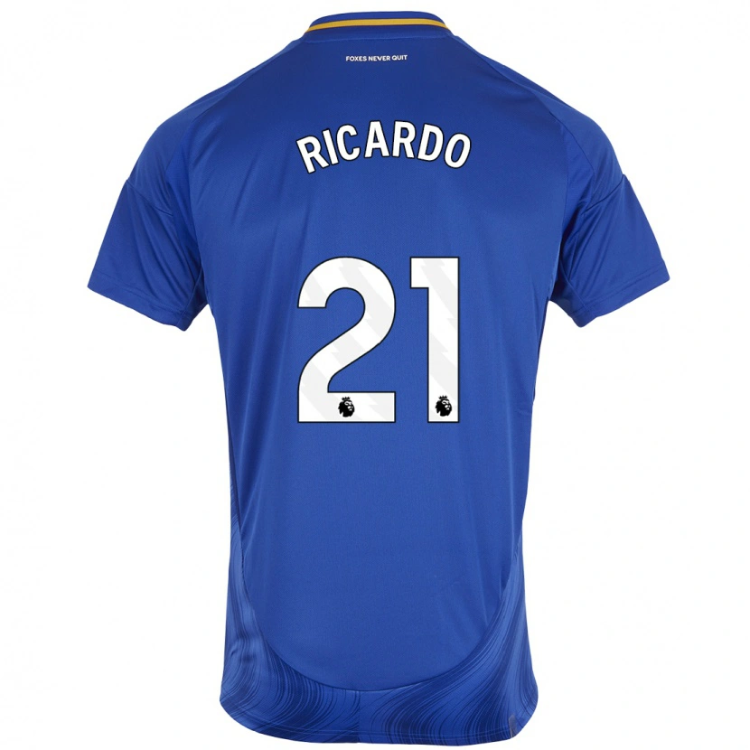 Danxen Uomo Maglia Ricardo Pereira #21 Blu Bianco Kit Gara Home 2024/25 Maglietta