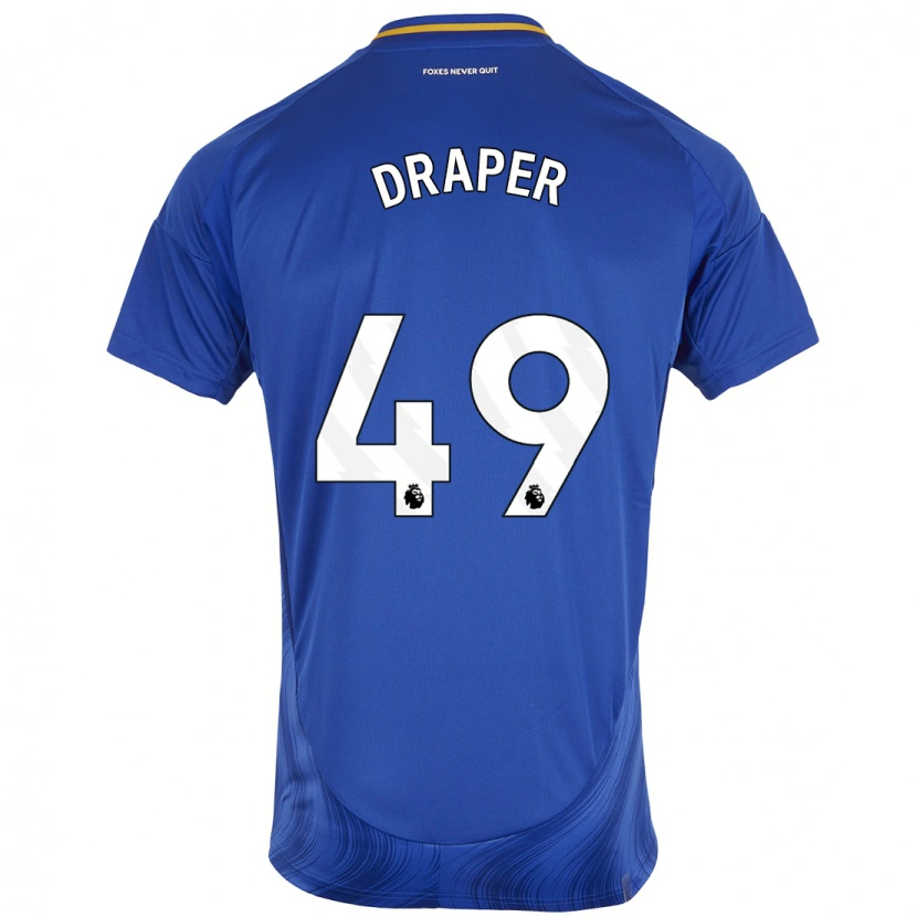 Danxen Uomo Maglia Denny Draper #49 Blu Bianco Kit Gara Home 2024/25 Maglietta