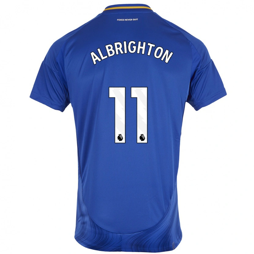 Danxen Uomo Maglia Marc Albrighton #11 Blu Bianco Kit Gara Home 2024/25 Maglietta