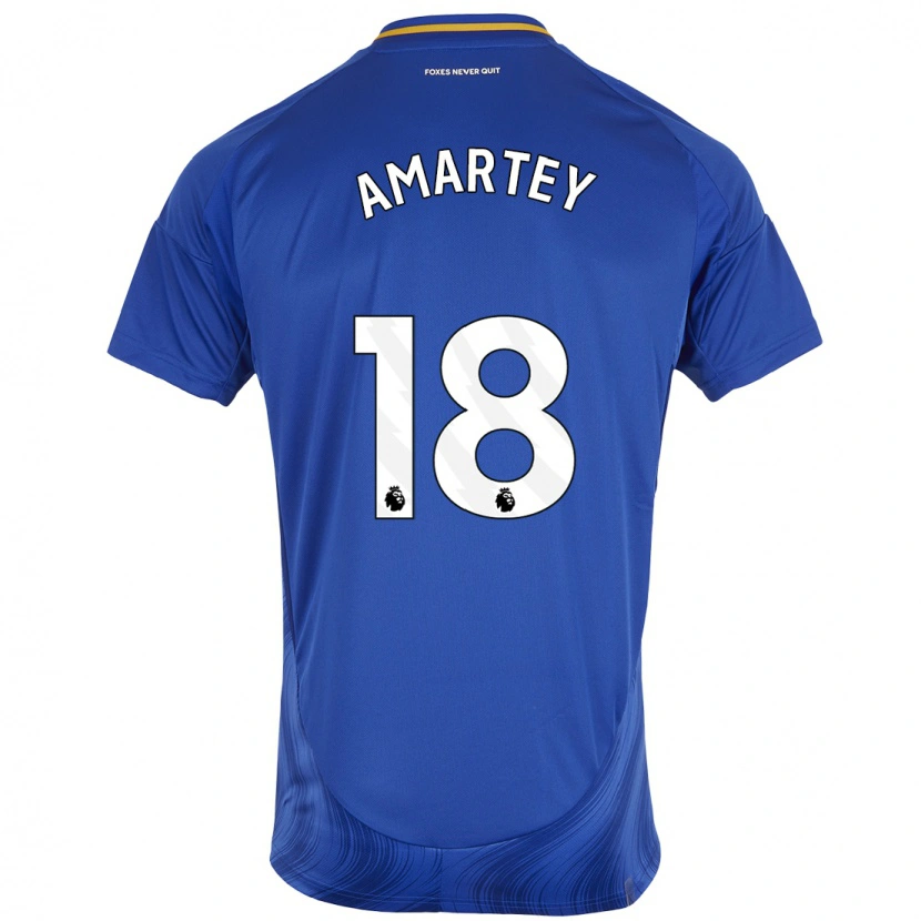 Danxen Uomo Maglia Daniel Amartey #18 Blu Bianco Kit Gara Home 2024/25 Maglietta
