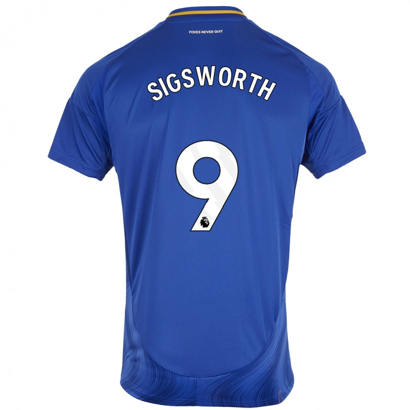 Danxen Uomo Maglia Jessica Sigsworth #9 Blu Bianco Kit Gara Home 2024/25 Maglietta