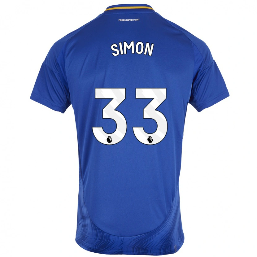 Danxen Uomo Maglia Erin Simon #33 Blu Bianco Kit Gara Home 2024/25 Maglietta