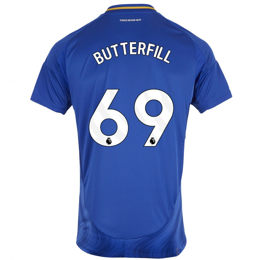 Danxen Uomo Maglia Jack Butterfill #69 Blu Bianco Kit Gara Home 2024/25 Maglietta