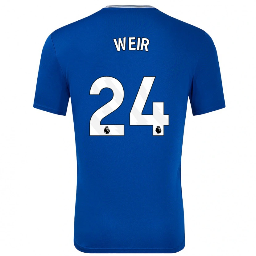 Danxen Uomo Maglia Kenzie Weir #24 Blu Con Kit Gara Home 2024/25 Maglietta