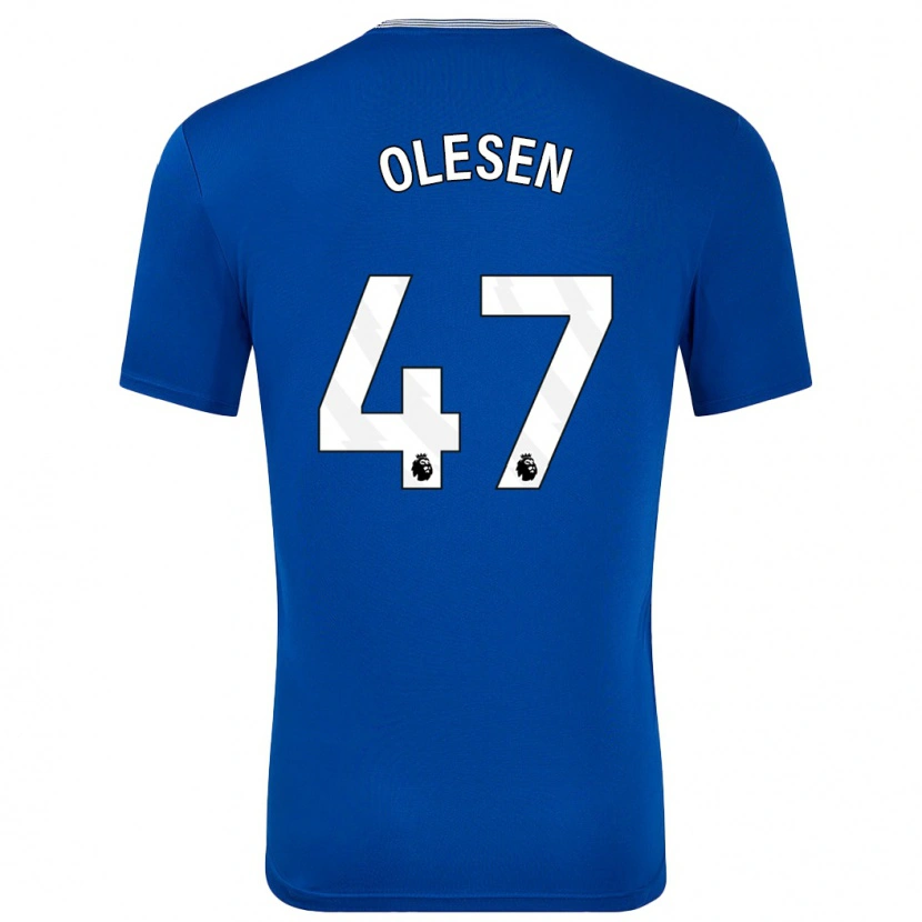 Danxen Uomo Maglia Karoline Olesen #47 Blu Con Kit Gara Home 2024/25 Maglietta