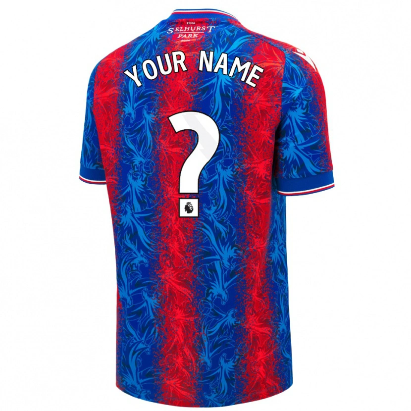 Danxen Uomo Maglia Il Tuo Nome #0 Strisce Rosso Blu Kit Gara Home 2024/25 Maglietta
