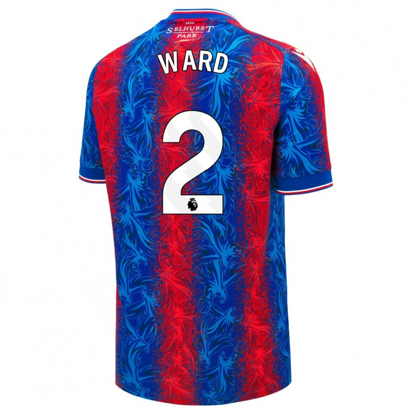 Danxen Uomo Maglia Joel Ward #2 Strisce Rosso Blu Kit Gara Home 2024/25 Maglietta