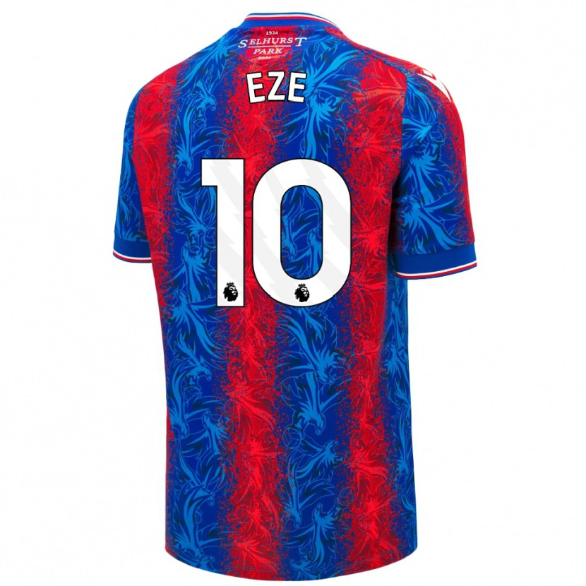 Danxen Uomo Maglia Eberechi Eze #10 Strisce Rosso Blu Kit Gara Home 2024/25 Maglietta